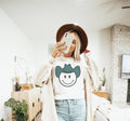 Cowboy Happy Face Women's Graphic Tee Western Smile Tees