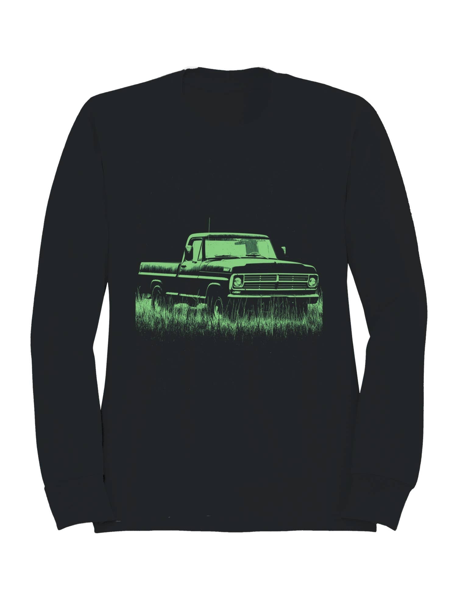 Vintage Truck in Grassland Silhouette Men's Sweatshirt