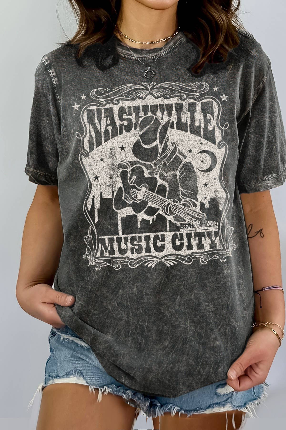 Nashville -  Vintage Mineral Graphic Print Top