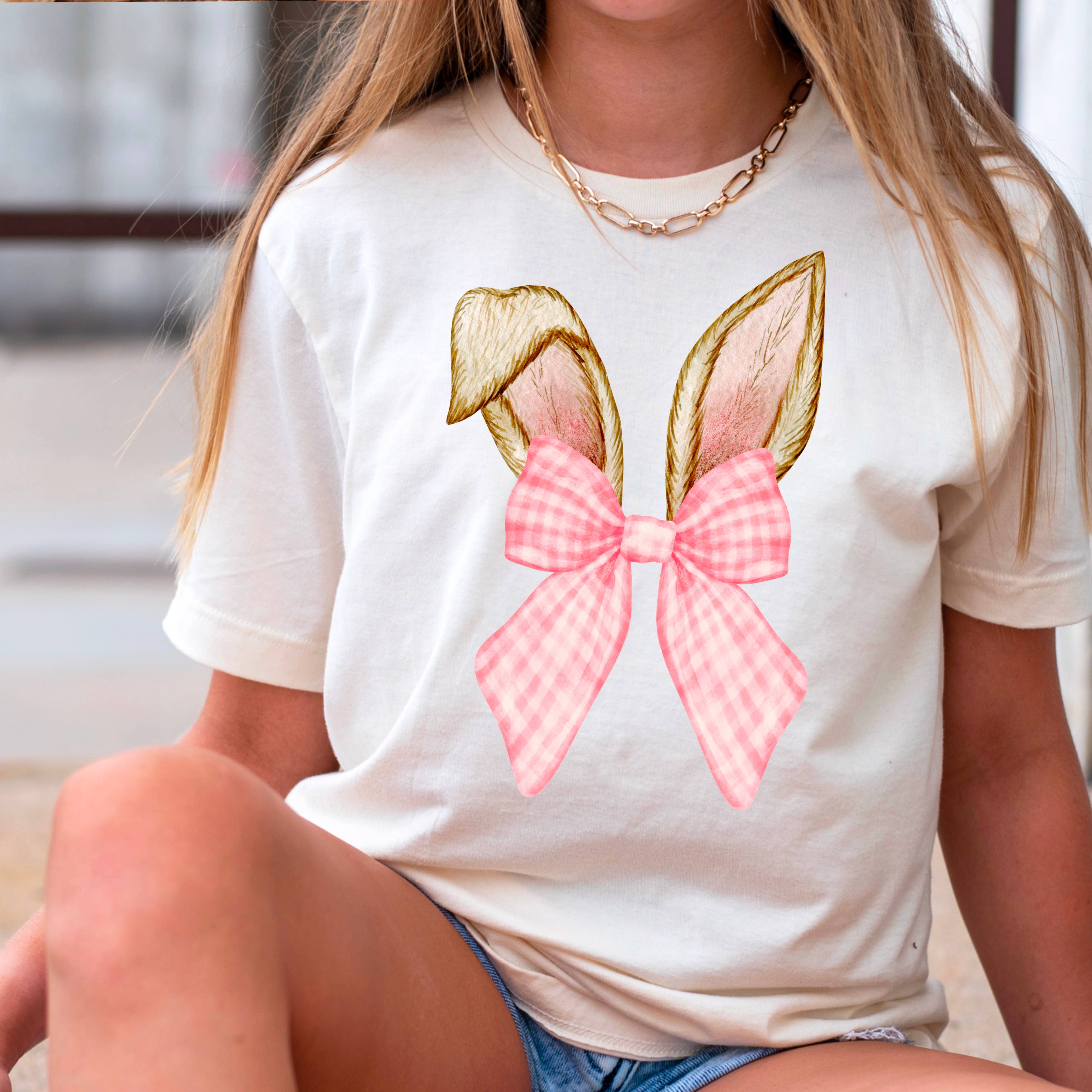 Coquette Easter Bunny Ears | Easter Graphic Tee | Gildan