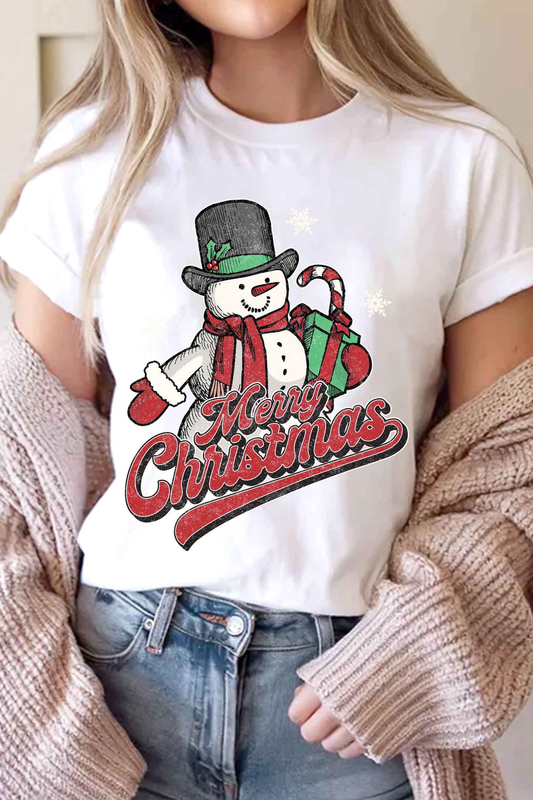Snowman Merry Christmas Graphic Tshirts
