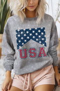 USA Flag Mineral Graphic Brushed Sweatshirts