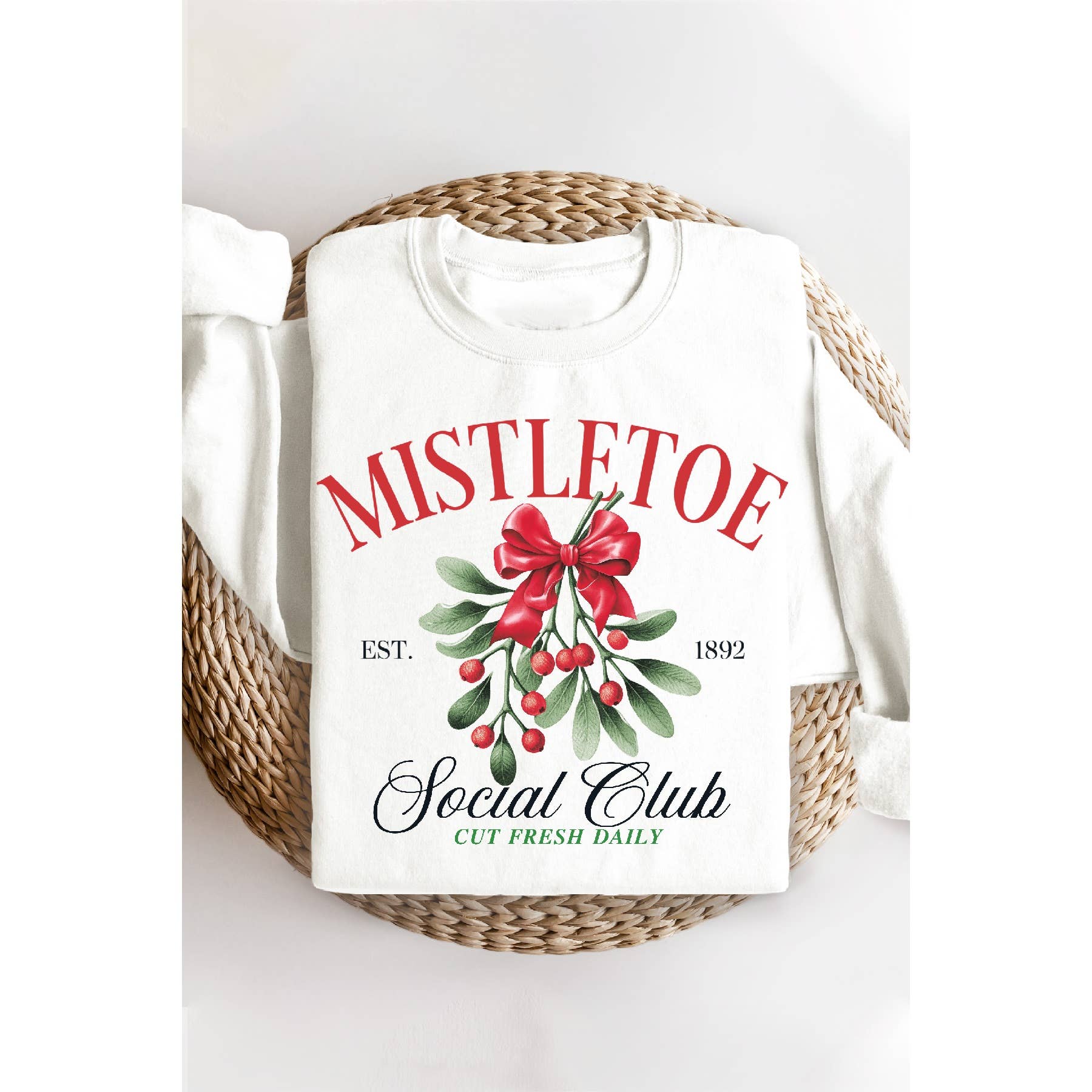 Mistletoe Social Club Holiday Crewneck Sweatshirt