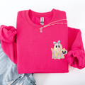 Cute Ghost, Coquette Faux Glitter, Halloween Sweatshirt