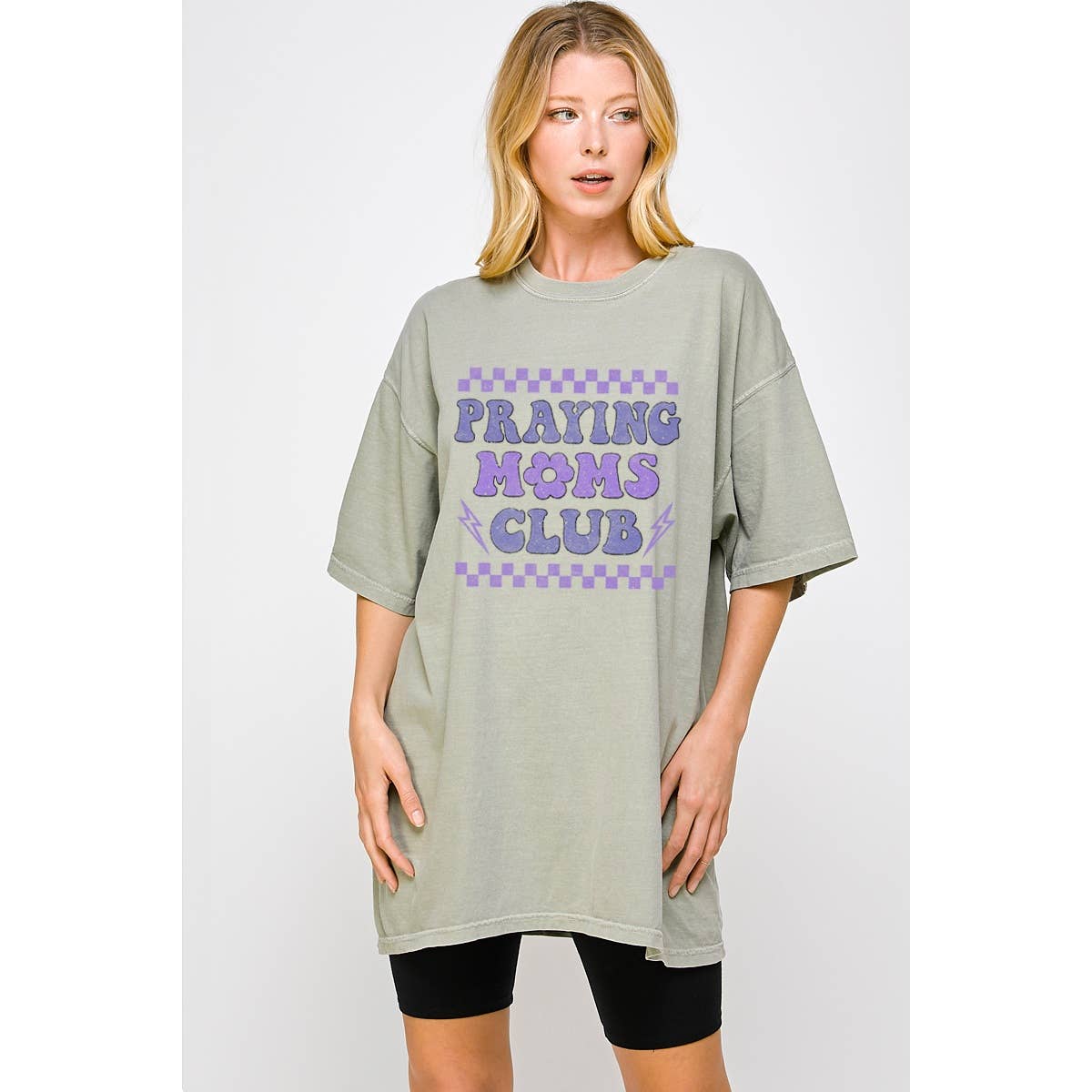 Praying Moms Club  Vintage Graphic  Oversized Tee