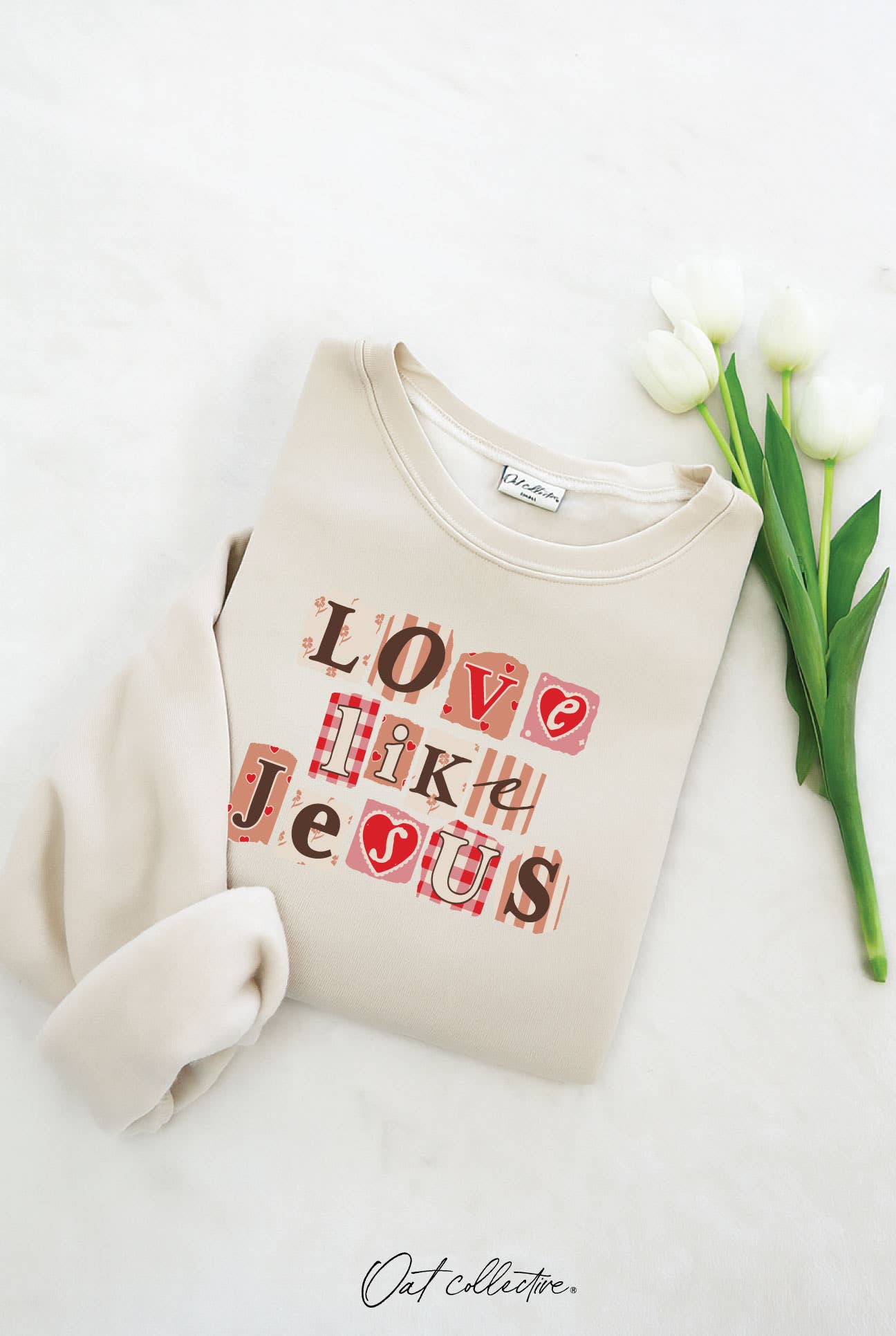Love Like Jesus Scrapbook Graphic Sweatshirt