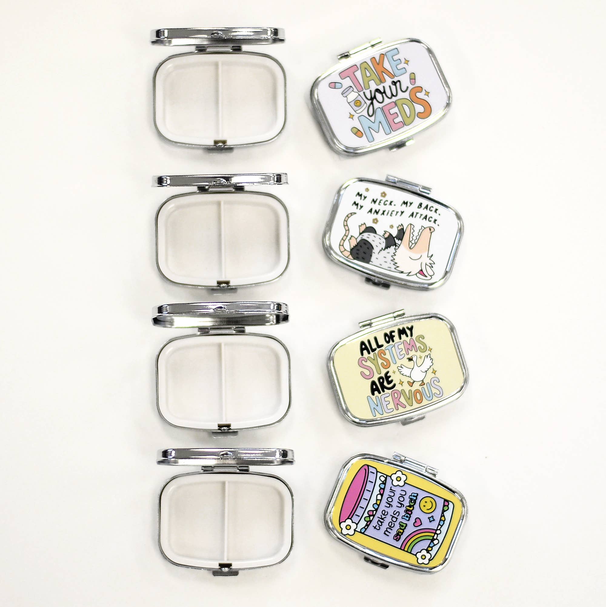 Funny Pill Box Assorted Designs Compact Organizer