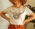 Hand Drawn Highland Cow - Cream