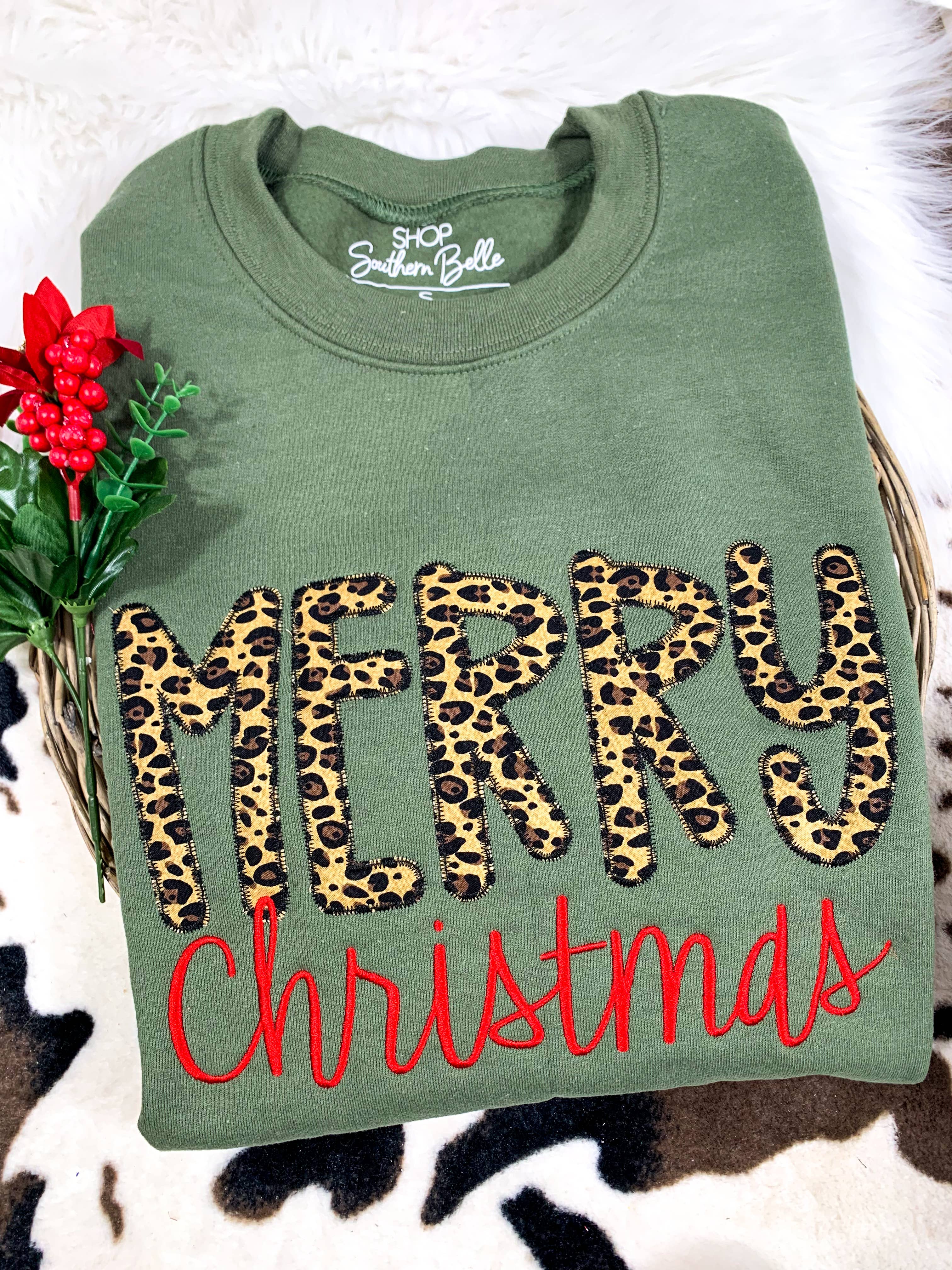 Merry (Christmas) Cheetah Sweatshirt