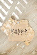 Flower Row Mineral Washed Long Sleeve Graphic