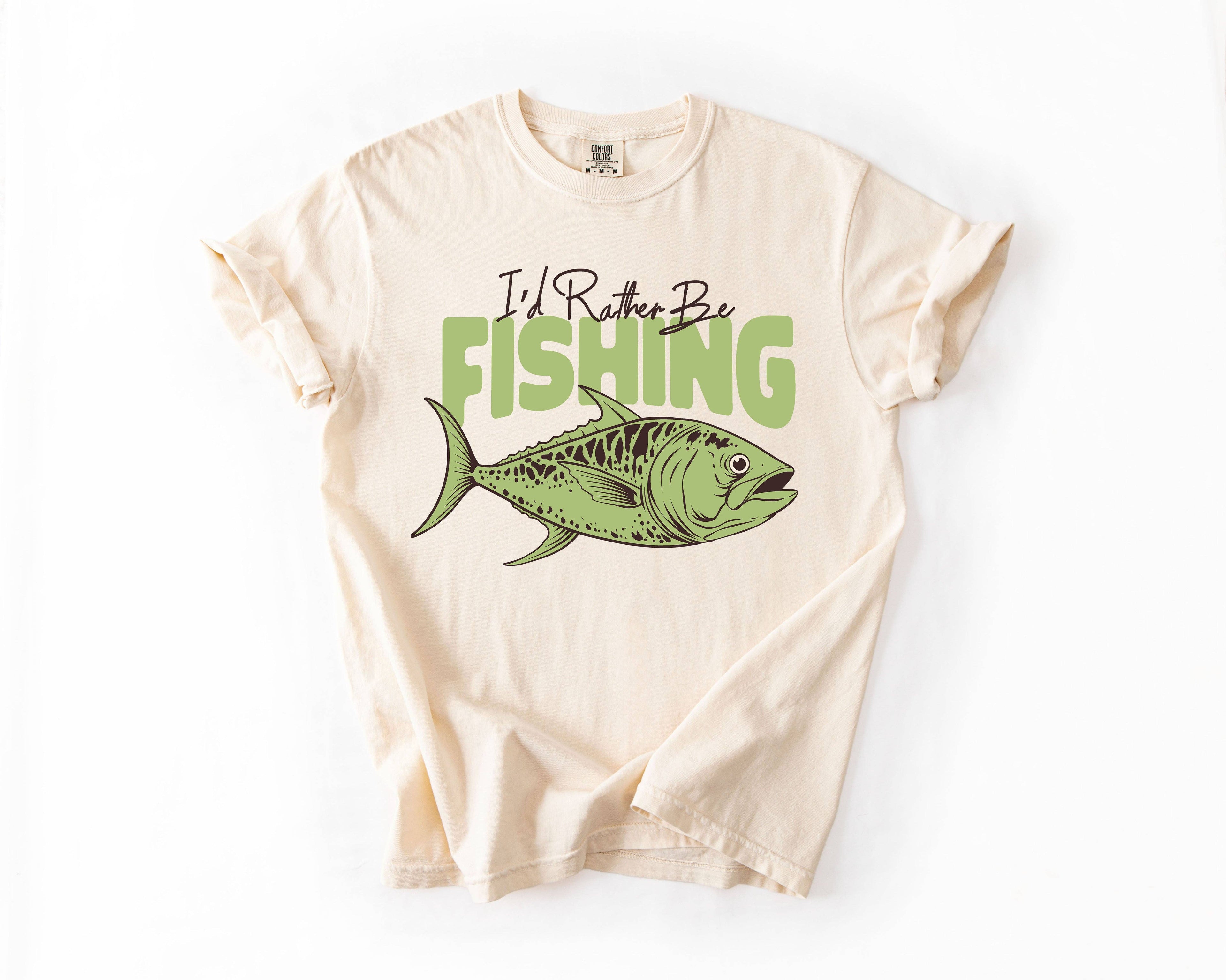 I'd Rather Be Fishing, Boat, Lake Life, Sea Camping T-Shirt