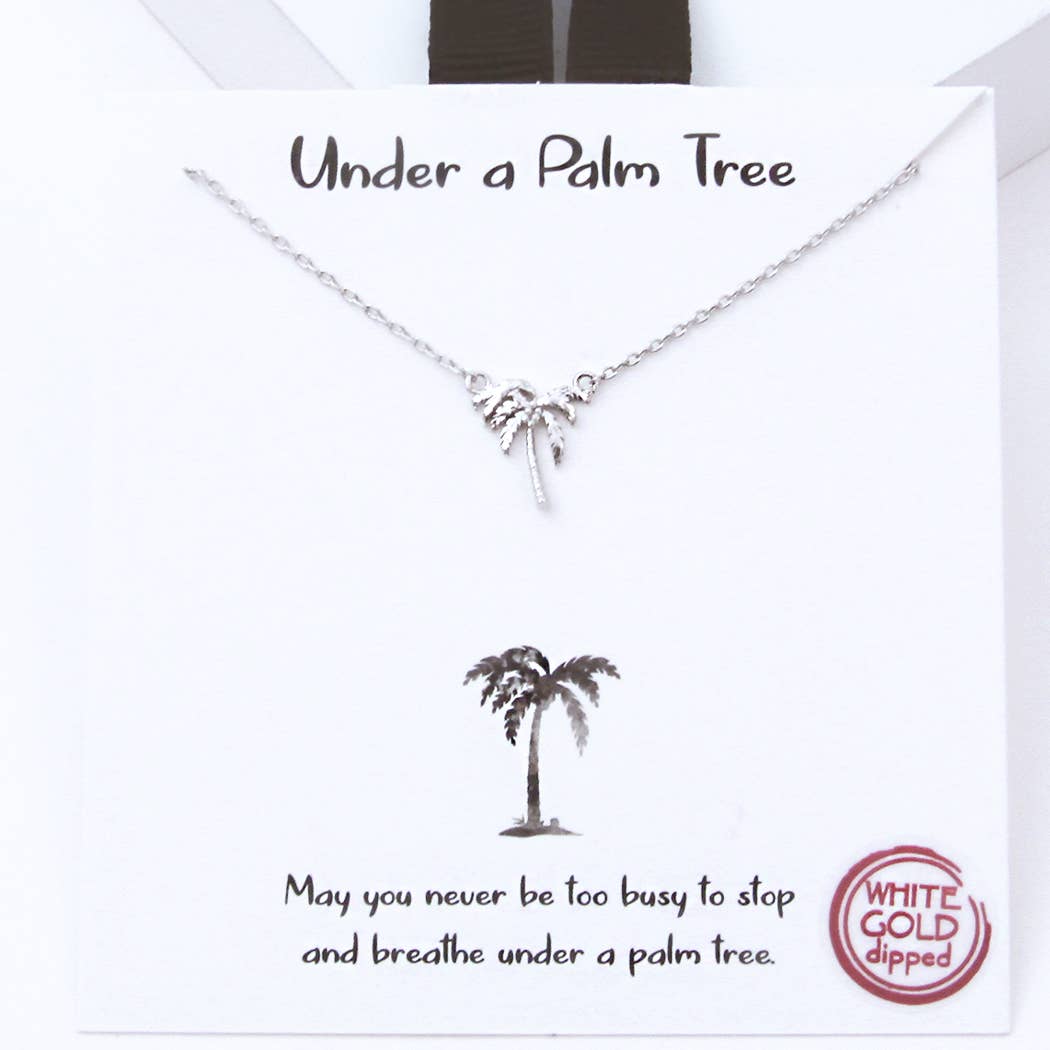 Gold Dipped Palm Tree Figure Necklaces