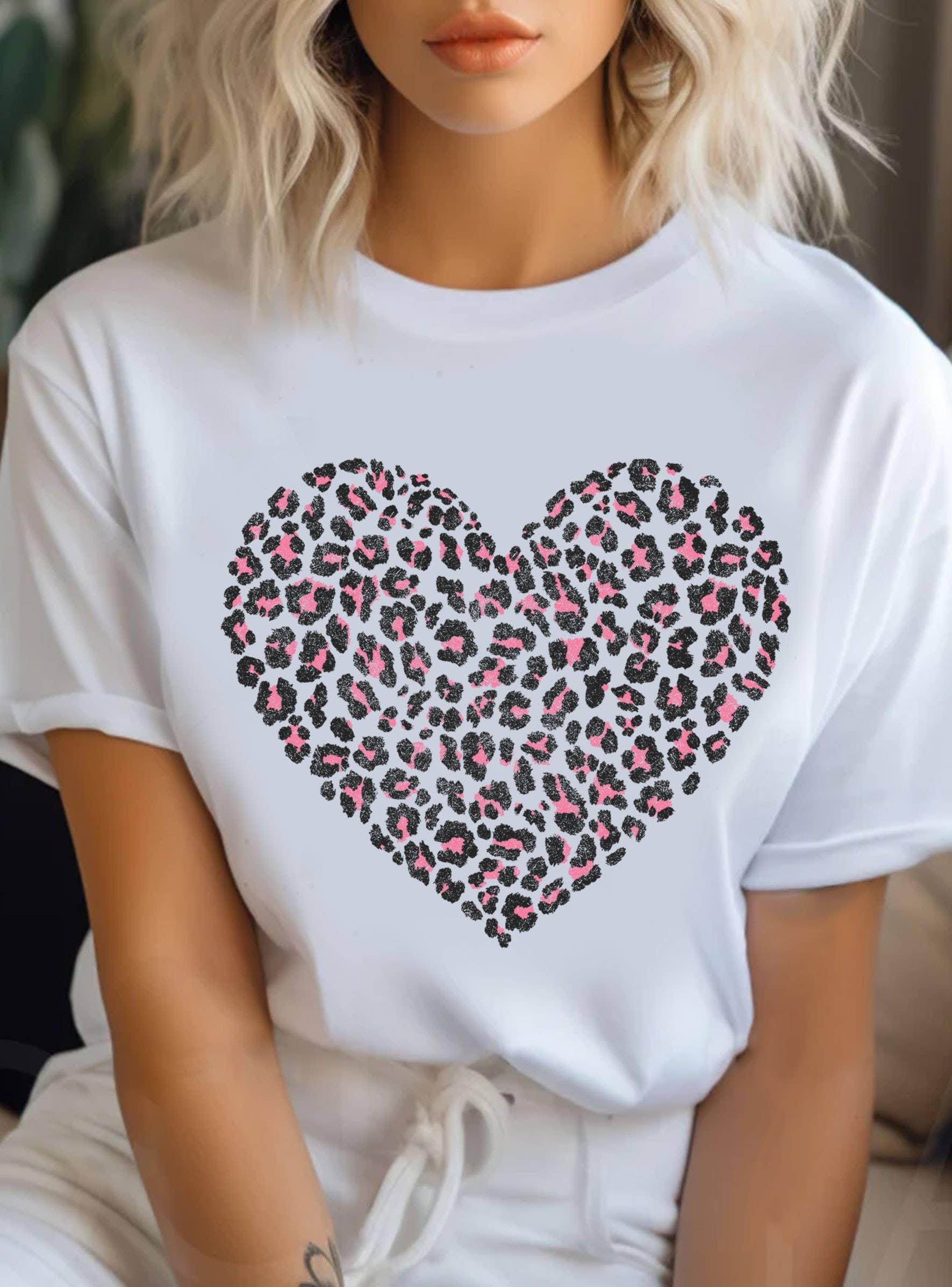 Heart Leopard Valentine's Graphic Tshirts