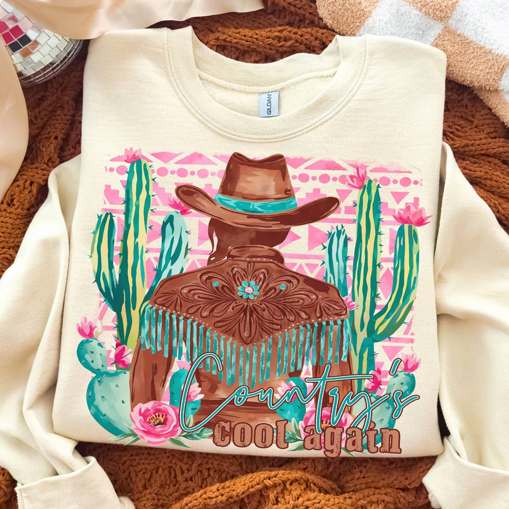 Country’S Cool Again Western Cowgirl Sweatshirt
