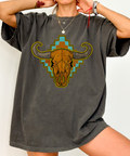 Southwestern Cow Skull - Comfort Color - Pepper