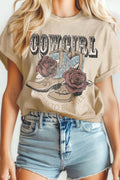 Cowgirl Born To Be Free Boots Mineral Graphic Tshirts
