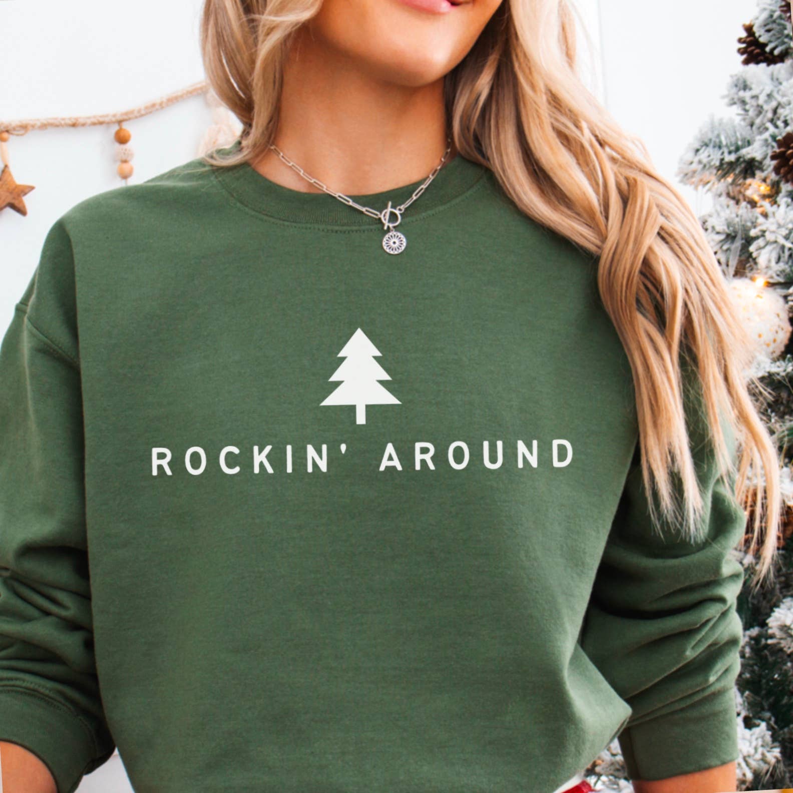 Rockin Around Christmas Crewneck Sweatshirt  | Christmas Tee