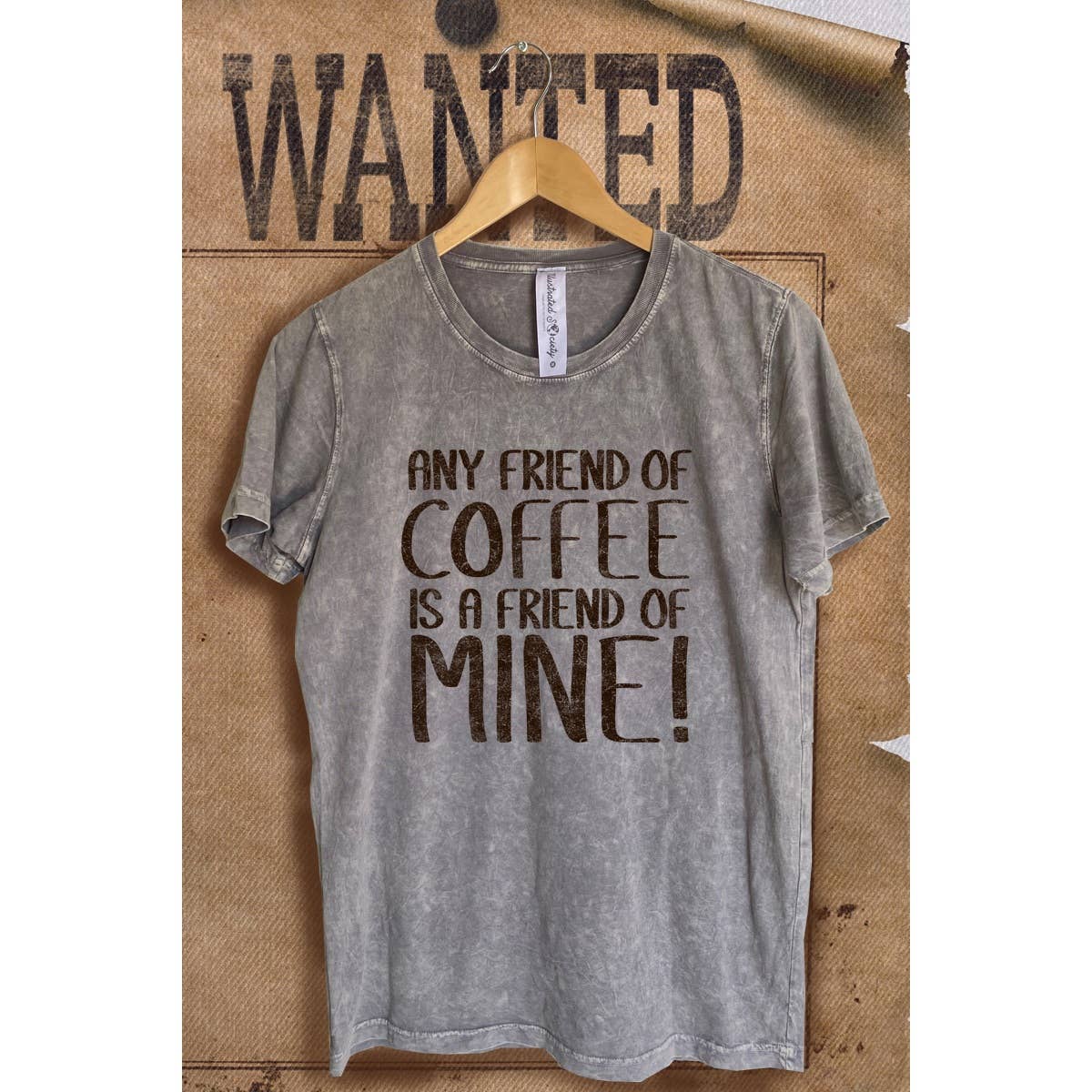 Coffee Is Friend of Mine Mineral Wash Vintage  Graphic  Tee