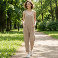 ..Spaghetti Strap Cotton Jumpsuit