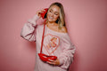Cupid Heart Valentine's Day Pink Flashdance Sweatshirt