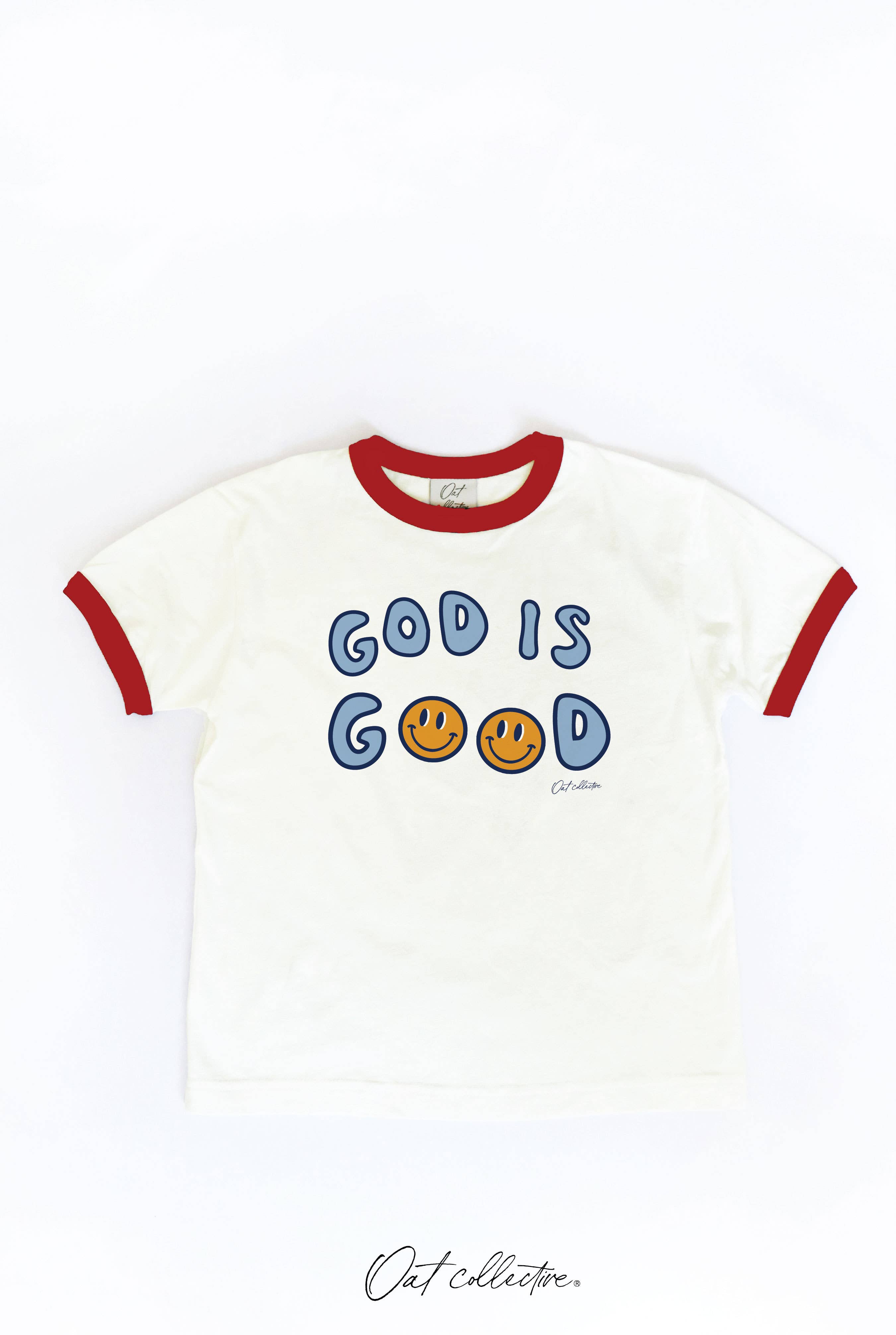 God Is Good Toddler Ringer Graphic Top
