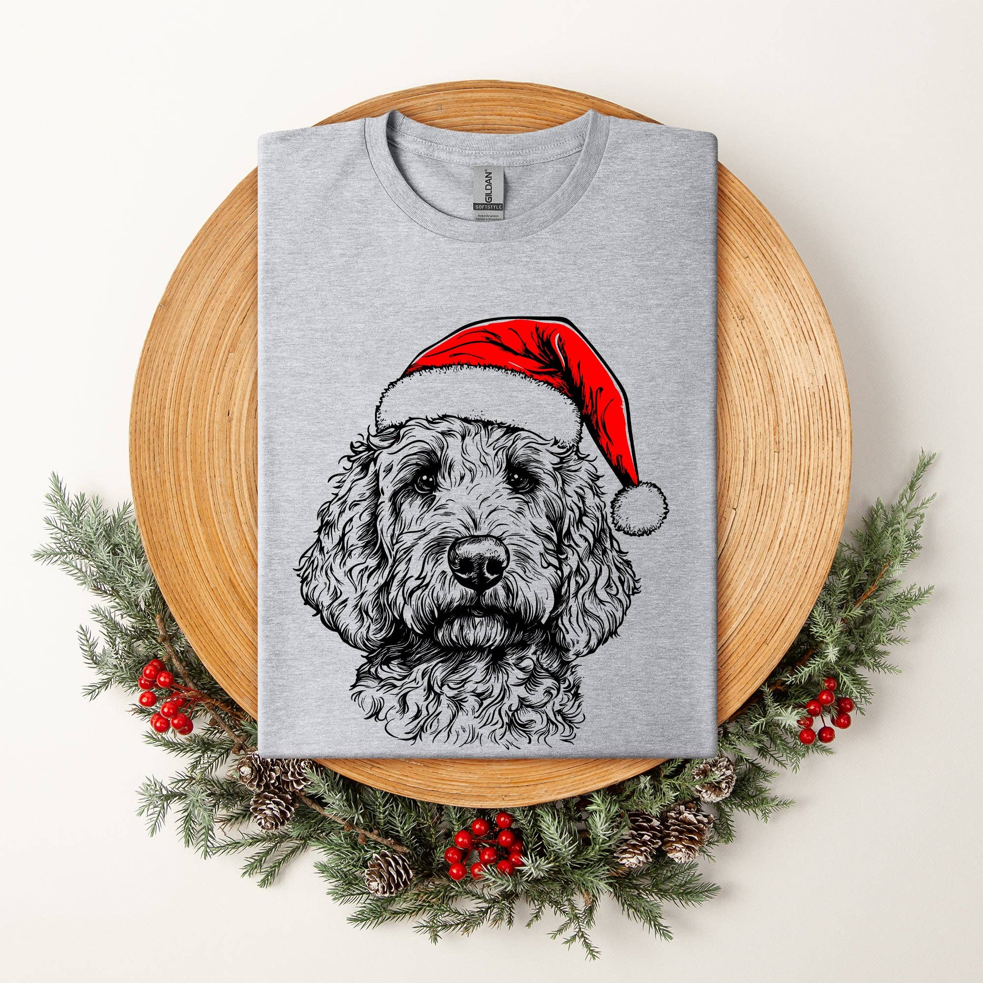 Goldendoodle, Santa, Dog, Christmas, Dog Lover, Pet T-Shirt