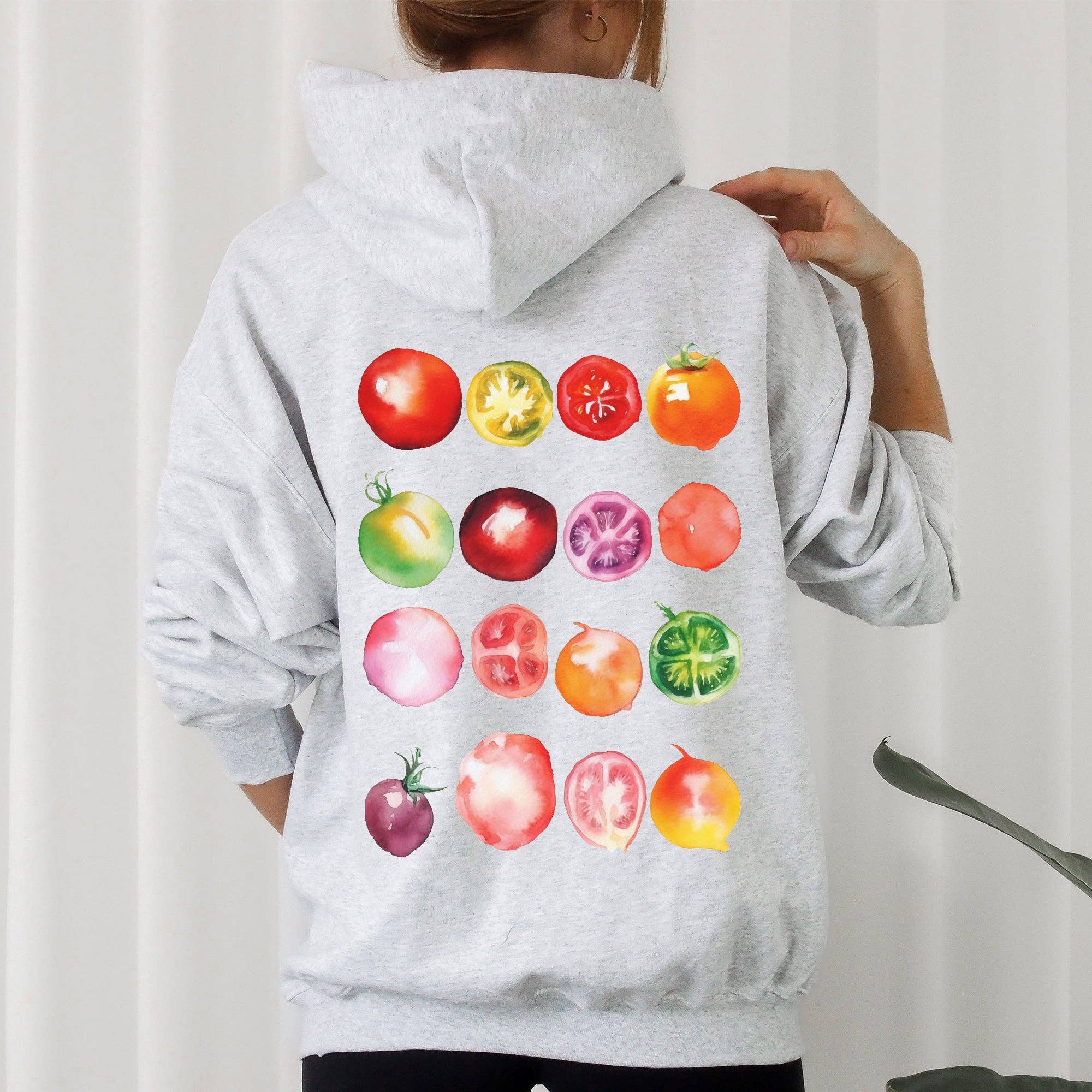 Ripe Tomato Print, Garden Fresh Hoodie