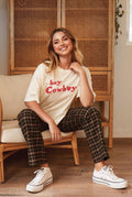 Hey Cowboy  Mineral Washed Graphic Top