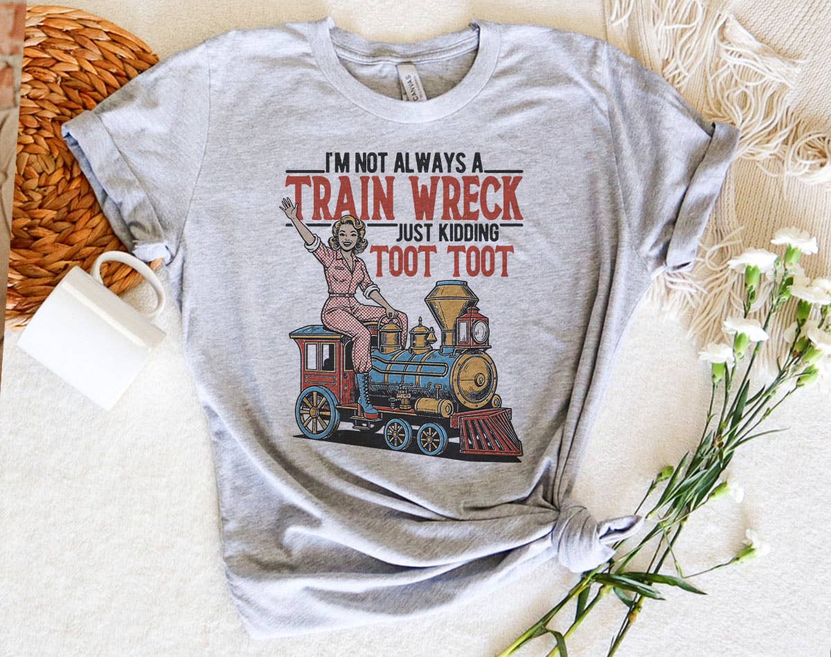 I'm Not Always A Train Wreck Funny Retro Ringer T-Shirt