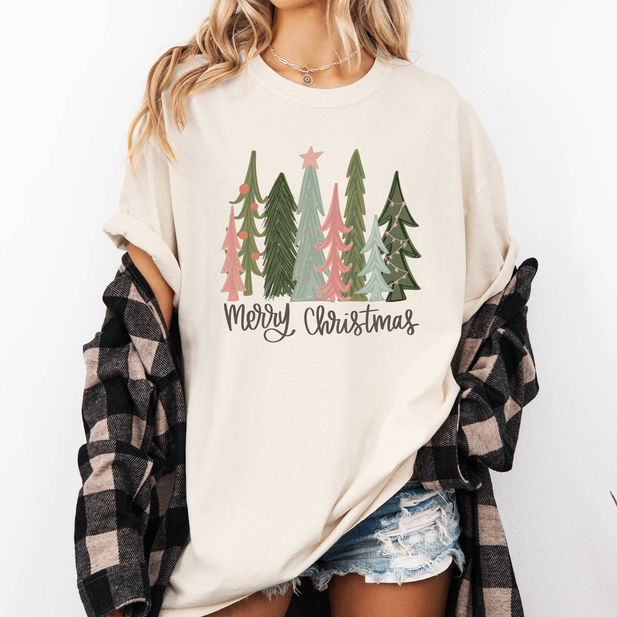 Merry Christmas Trees, Festive, Winter, Snow, Xmas Tshirt