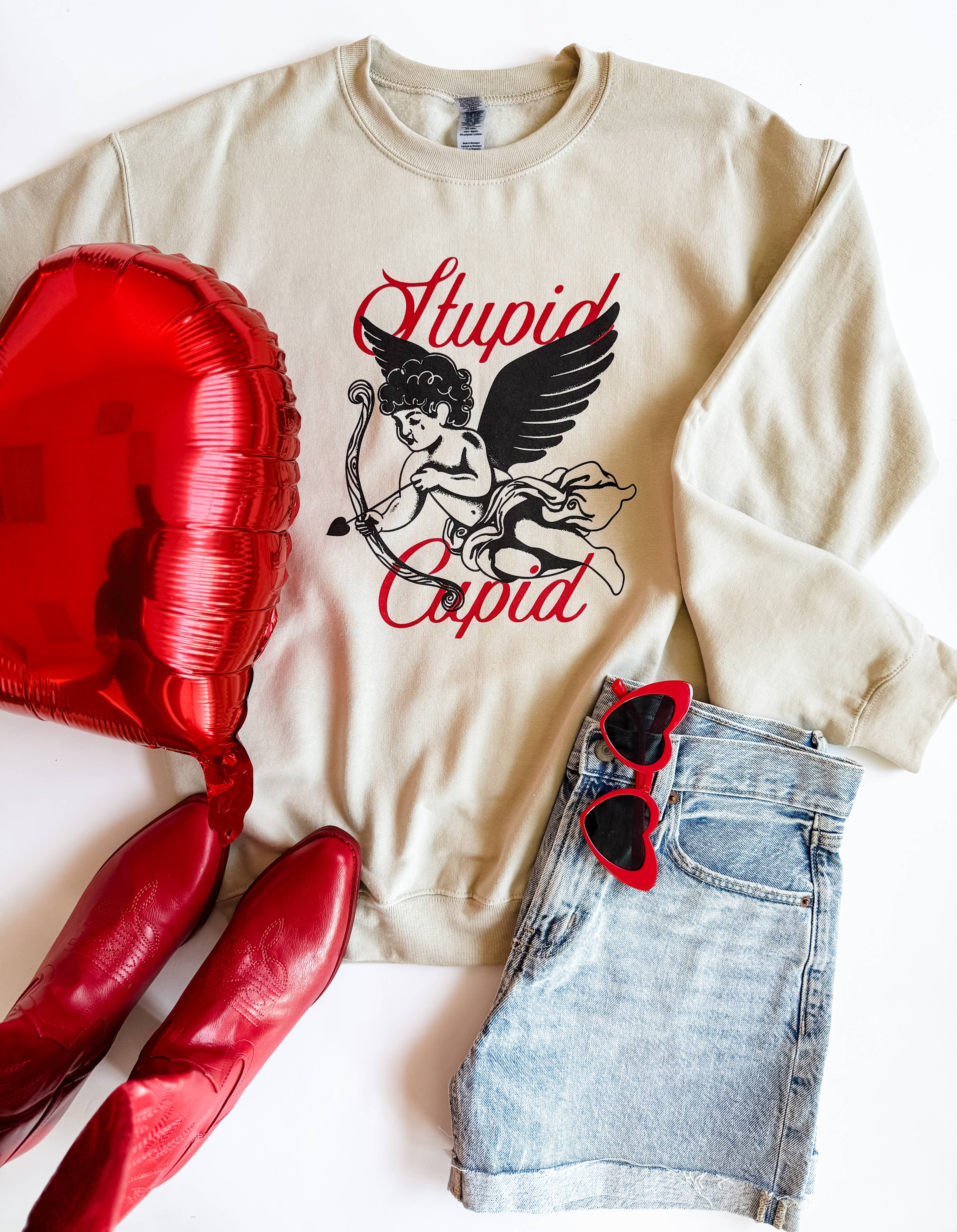 Anti Cupid Crewneck Sweatshirt, Valentine's Day, Valentine
