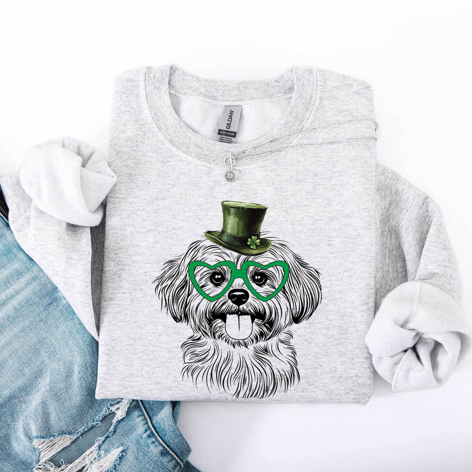 Havanese, Dog, St Patrick's Day, Lucky, Irish Sweatshirt