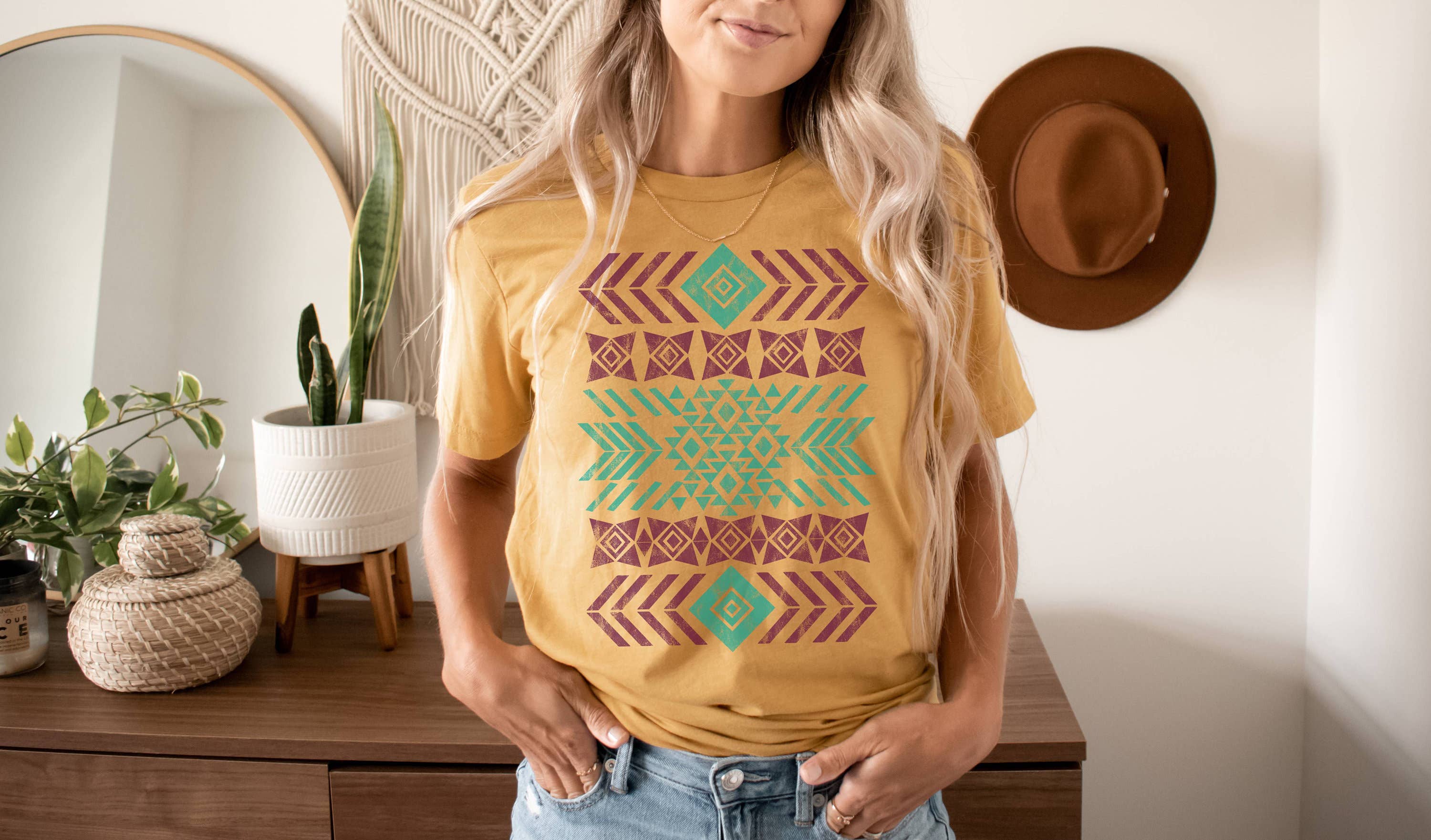 Aztec Pattern Graphic Tee | Western Shirt