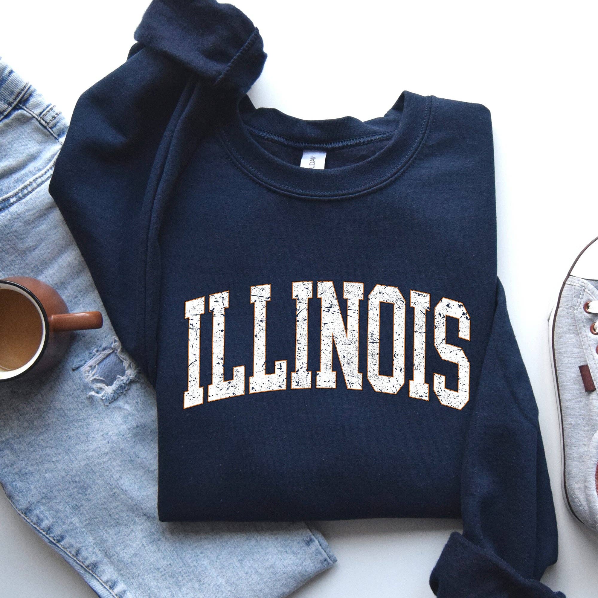Illinois Football Sports Game Day Touchdown State Sweatshirt