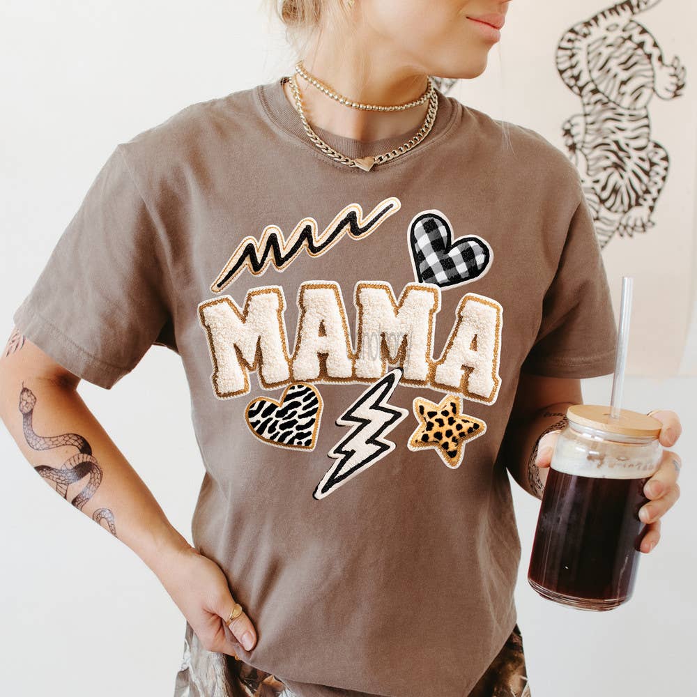 Faux Patch Mama Collage Tee