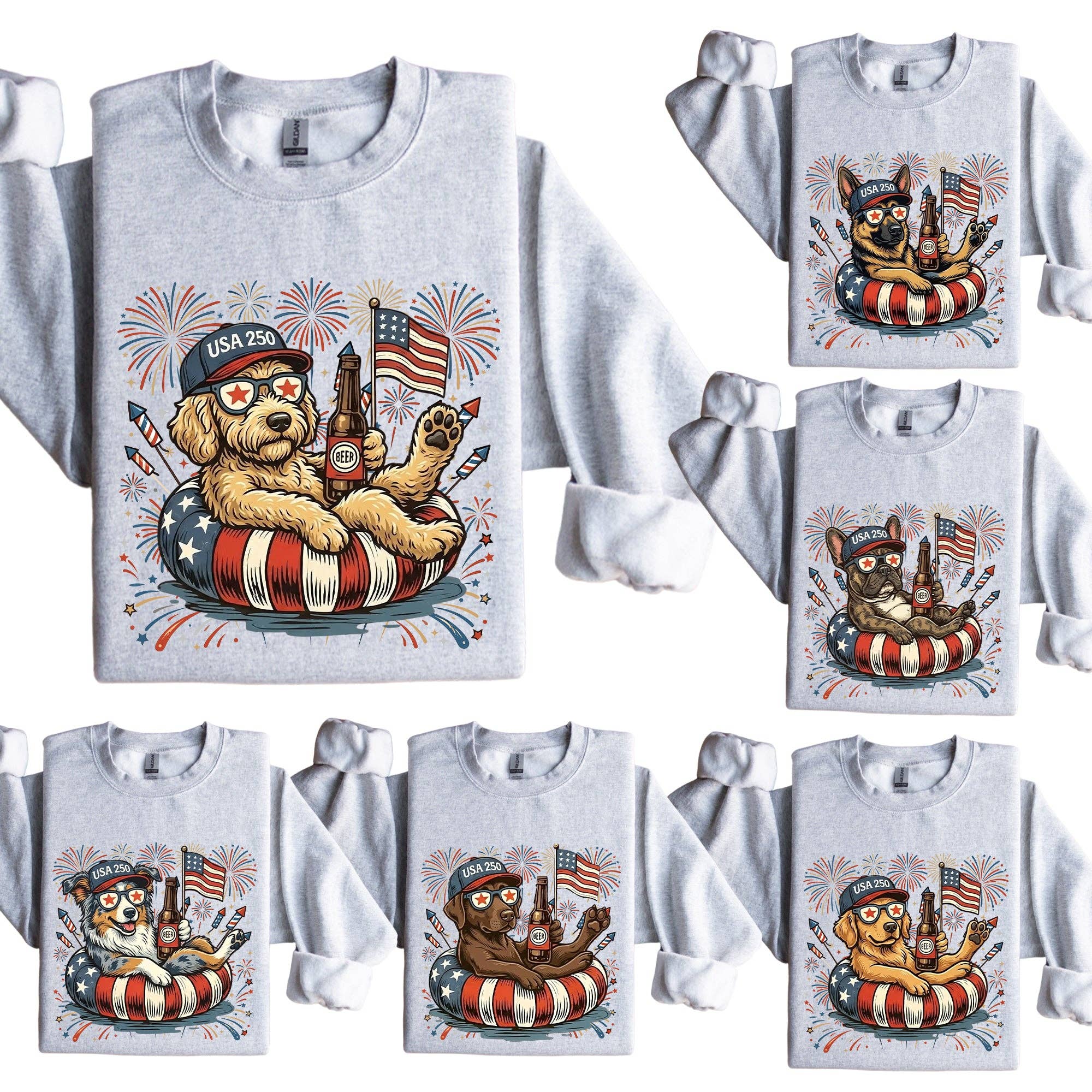 Patriotic Dogs: 4th of July Dog Sweatshirts | 50+ Dog Breeds