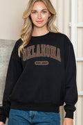 Women Oklahoma Graphic Print Pullover Sweater