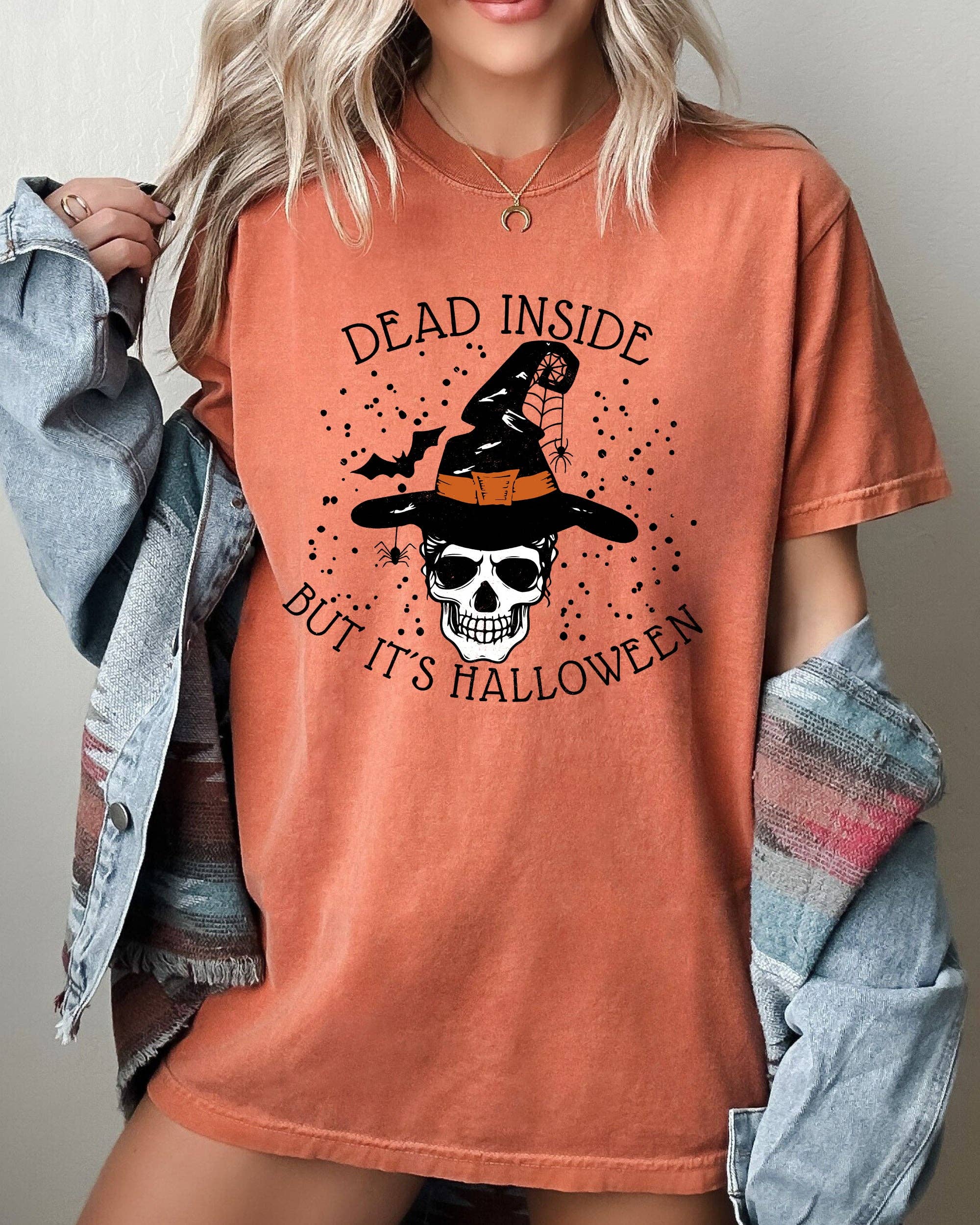 Dead Inside, Skeleton, Ghost, Western, Halloween T-Shirt