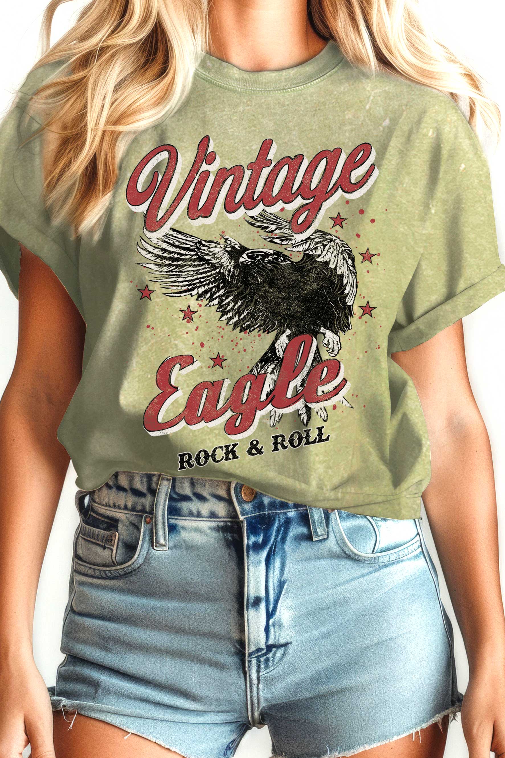 Vintage Eagle Rock and Roll Mineral Graphic Tshirts
