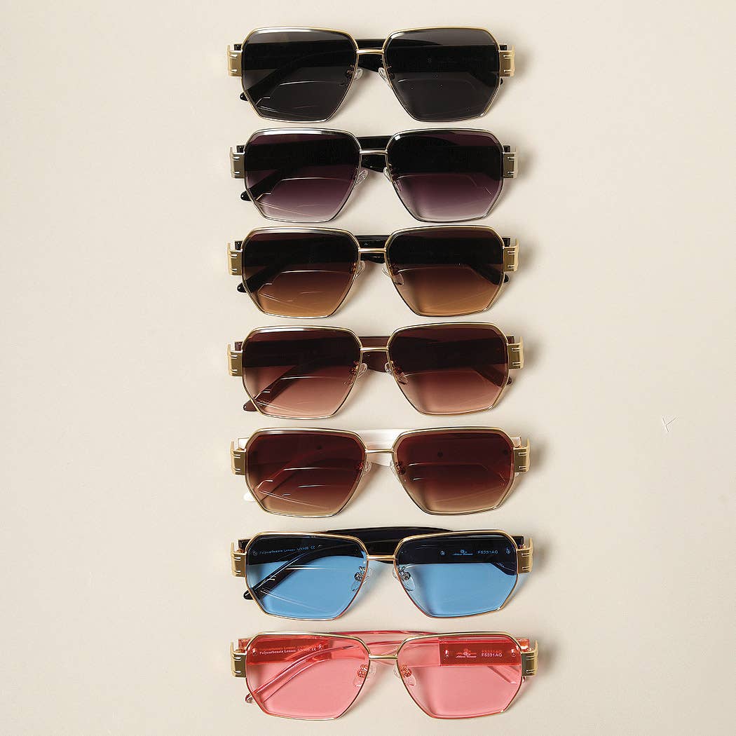 Women's Aviator Gold Framed Sunglasses