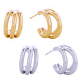 14K Gold-Dipped Layered Hoop Earrings