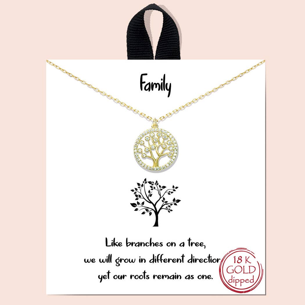 Gold-Dipped Tree of Life Charm Necklace