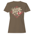 Western Retro Cowgirl Women's T-Shirt Brown Savana
