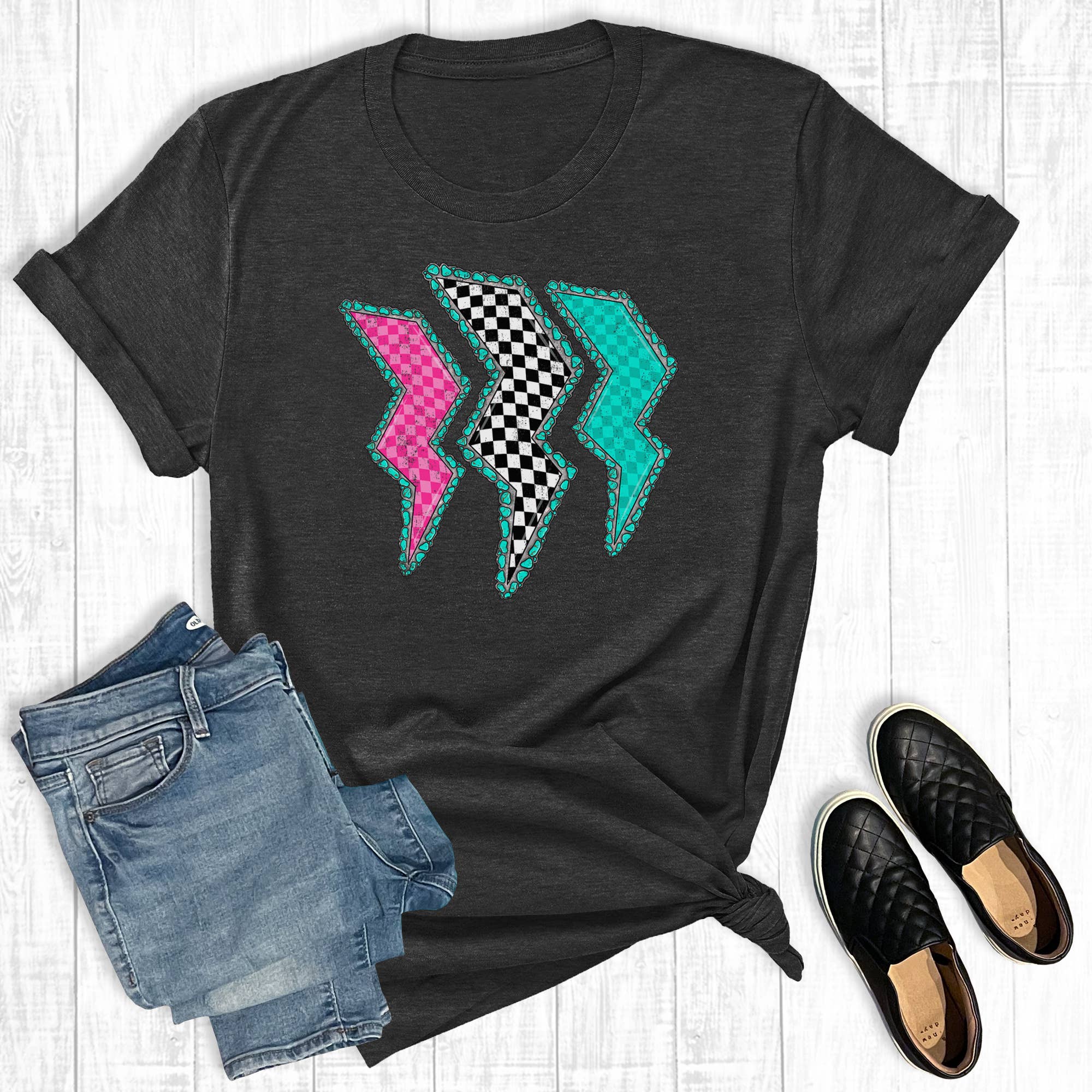Western Turquoise Lighting Graphic Tee