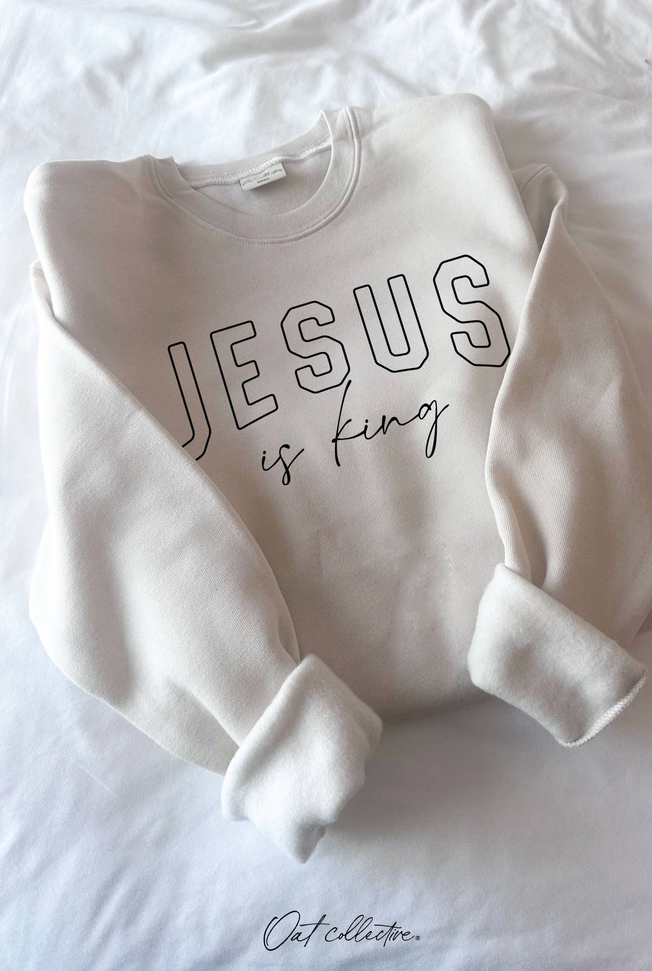 Jesus Is King Graphic Sweatshirt - Relaxed Fit