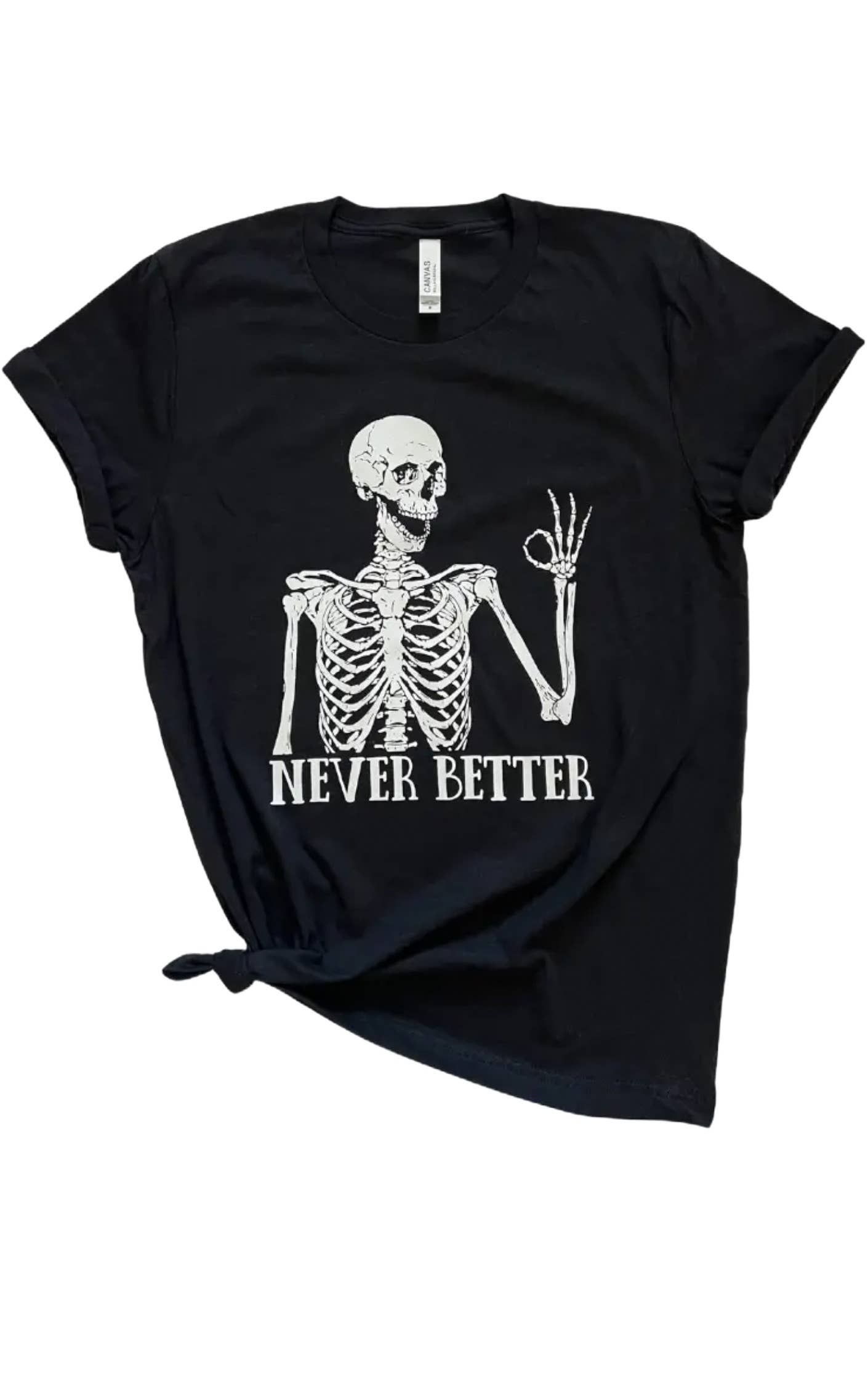 Never Better Skeleton Graphic Tee (Black)