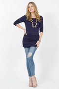 ..SI-9851 3/4 Sleeve Side Shirring Tunic