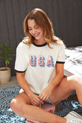 USA  Ringer Graphic T-Shirt