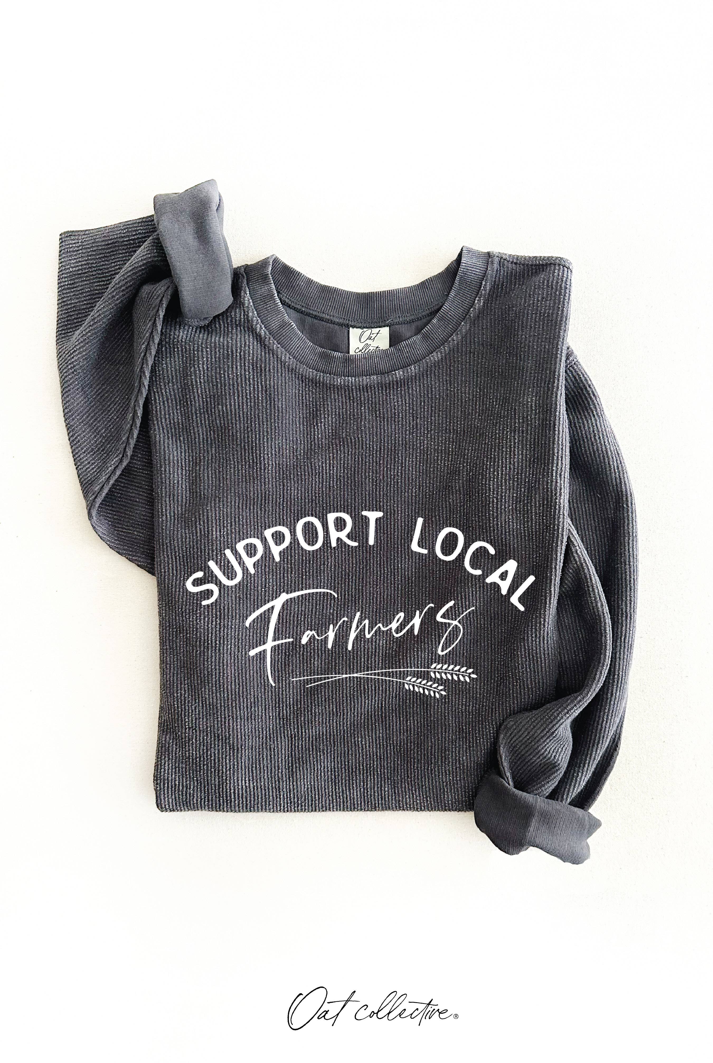Support Local Farmers  Thermal Vintage Pullover