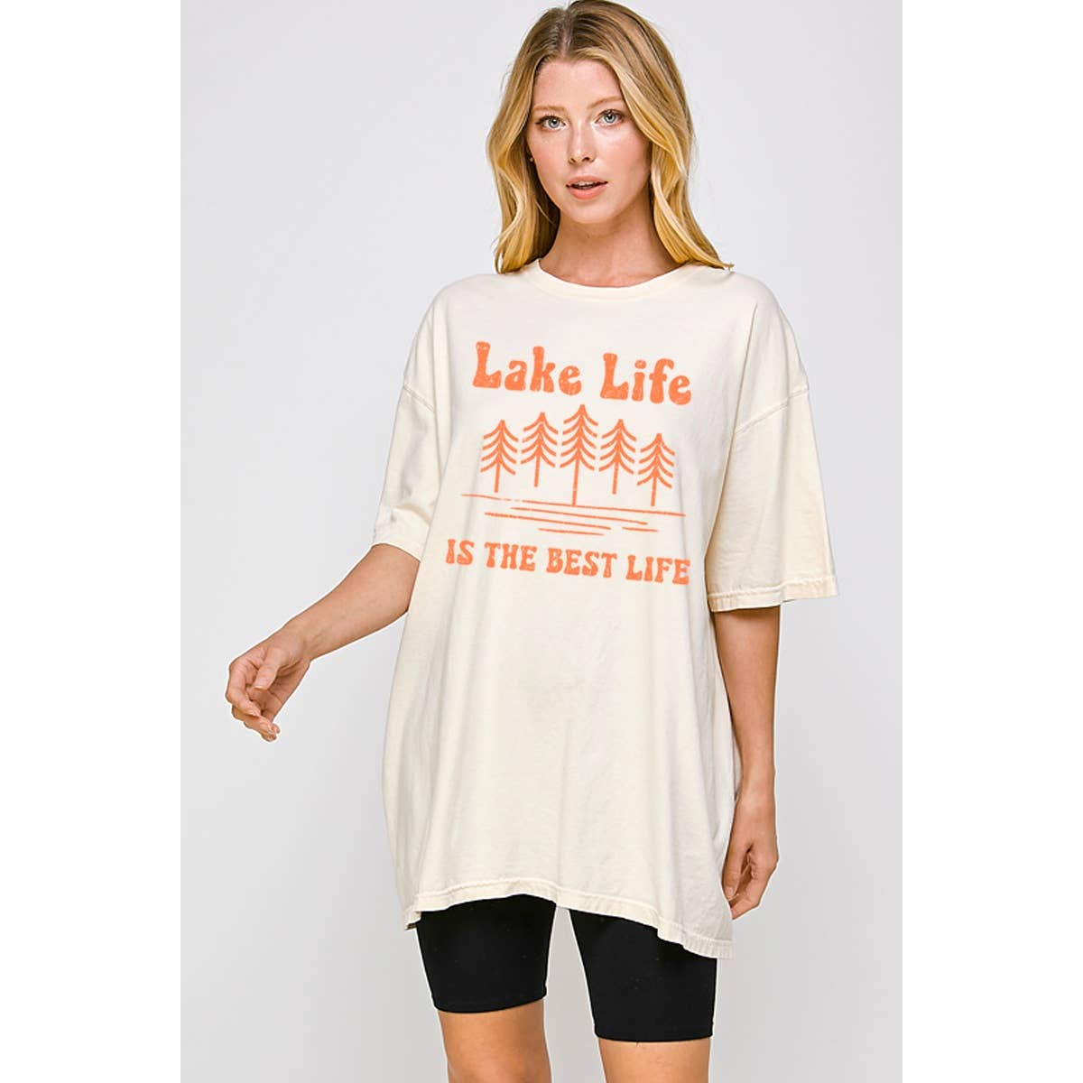 Lake Life Is the Best Life  Vintage   Graphic  Oversized Tee